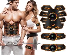 Yongge EMS Abdominal Muscle Trainer, Exercise Device, Muscle Stimulator with 6 Modes, 19 Intensities, LCD Screen & USB Rechargeable