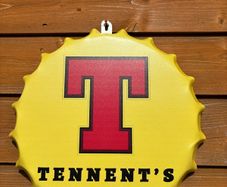 tennents metal wall bottle cap