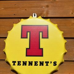 tennents metal wall bottle cap