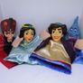 Vintage Style Aladdin Jafar Princess Jasmine And Genie Hand Puppets All In Very Good Condition Image 3