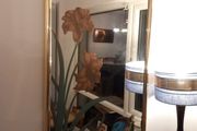 Vintage Large mirror Windsor art Amaryllis 4/1989 Made in USA decorative wall mirror home house  vintage  art deco original