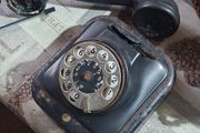 2 Black Metal Rotary Dial Telephones for parts or repair, 1930s rotary sets, Postage available or Collection