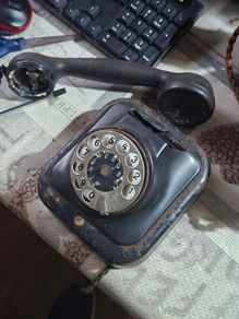 2 Black Metal Rotary Dial Telephones for parts or repair, 1930s rotary sets, Postage available or Collection