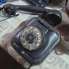 2 Black Metal Rotary Dial Telephones for parts or repair, 1930s rotary sets, Postage available or Collection