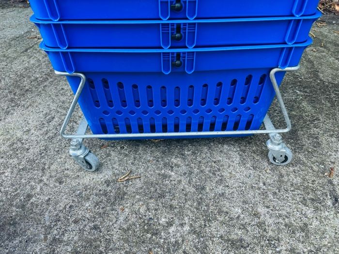30 Shop Baskets On Stand Job Lot