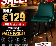 Luxury Velvet Bar Stools Set of 2 NOW  ONLY 129 from 299