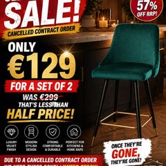 Luxury Velvet Bar Stools Set of 2 NOW  ONLY 129 from 299