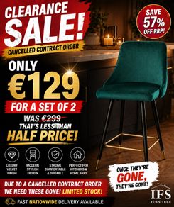 Luxury Velvet Bar Stools  Set Of 2  129e