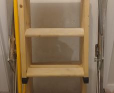 Folding Wooden Loft/Attic Ladder with Metal Frame