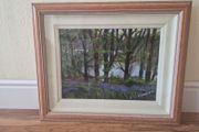 Large Original forest trees painting in lovely box type frame