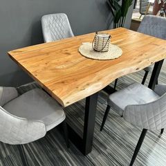 Solid Acacia Wood Dining Table 160 - Rustic