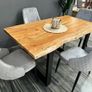 Solid Acacia Wood Dining Table 160 cm - Rustic Industrial Style Image 6