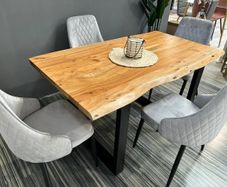 Solid Acacia Wood Dining Table 160 - Rustic