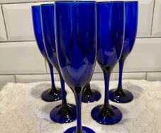 Cobalt Blue flute glasses