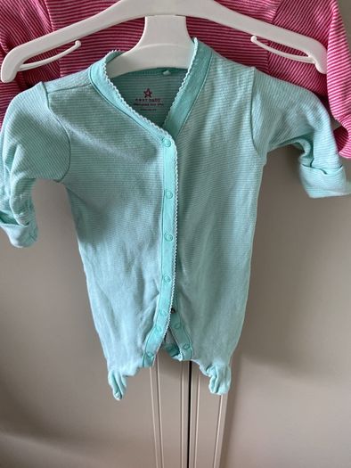 4 pack Next babygrows green and pink up to 1 month