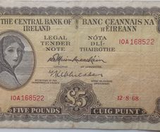 1968 lady Lavery 5 pound note.