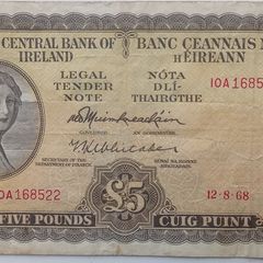 1968 lady Lavery 5 pound note.