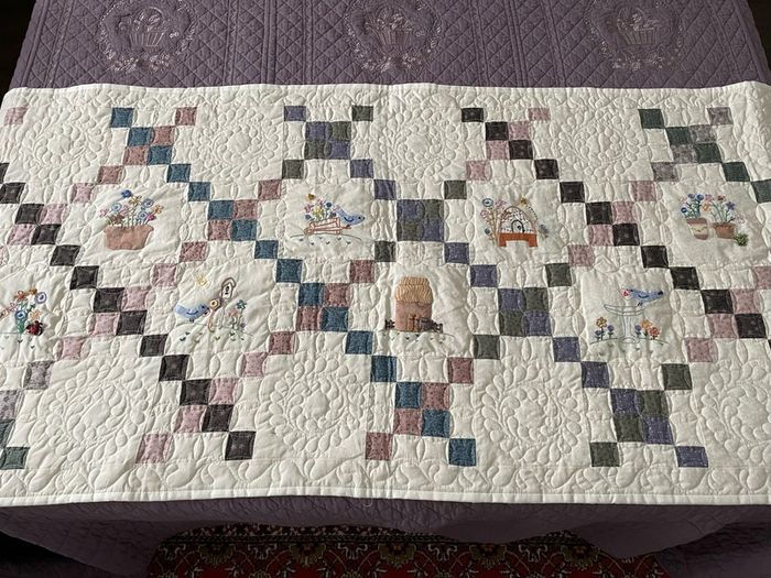 Handmade patchwork bed runner