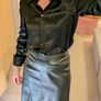 Karen Millen Faux Black Leather Skirt Sz6 Image 8
