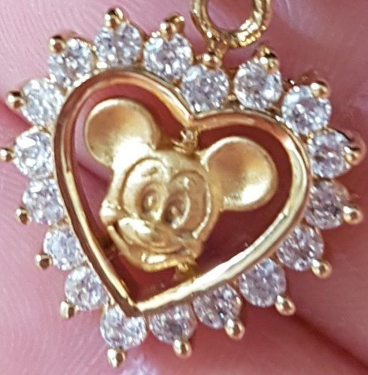 Disney mickey mouse head pendant necklace