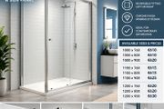 Merlyn sliding shower door and side panel all sizes see below