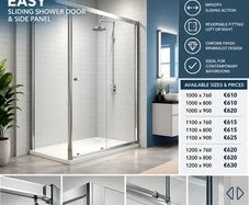 Merlyn sliding shower door and side panel all sizes see below