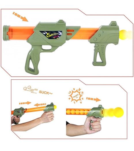 Shooting Games for Kids Air Popper Guns with Moving Shooting Target, 2 Air Shooting Toy Guns 24 Soft Foam Balls