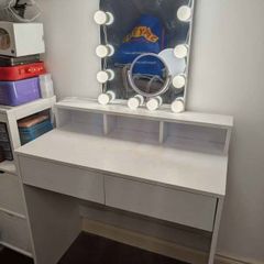 This listing is in review All listings go through a standard review before they become visible to others. White Dondale Dressing Table Vanity Table with Mirror