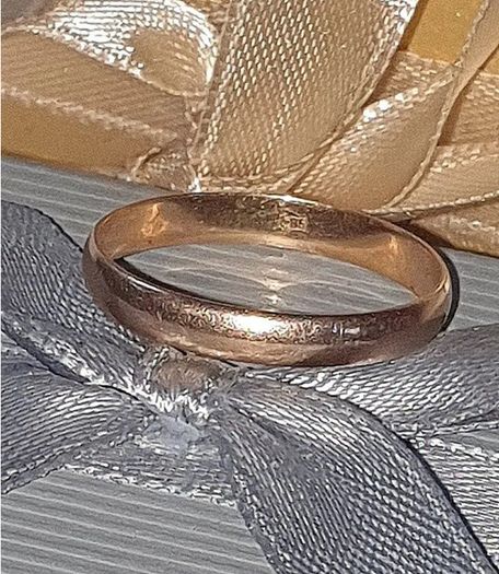 Vintage Soviet 14K Yellow Gold Wedding Band