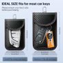 Pouch for Car Keys, Pack of 2 Anti-Theft RFID Key Fob Protection Bag with 4 Pack Key Rings for Car Security, Keyless Entry Car Keys Case, M, Red and Blue Image 6
