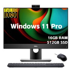 24in All-in-One PC Dell OptiPlex 5490, Intel Core i5-10500T 16GB RAM, 1TB SSD (500+500),  Windows 11 Pro, Camera