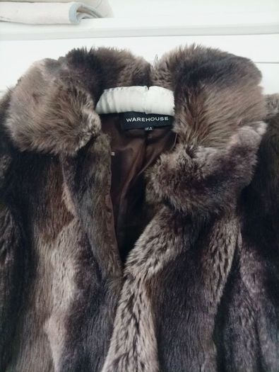 S Warehouse faux fur coat jacket