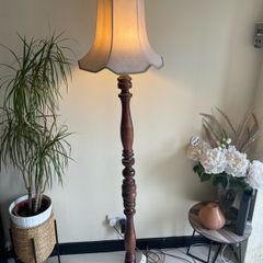 Antique Wooden Standard Lamp
