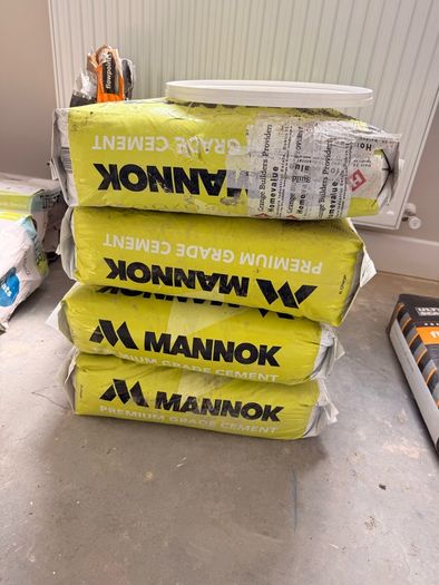 cement sacks & flow point mortar