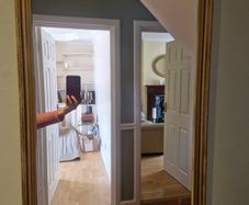large glass gold mirror
