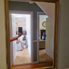 large glass gold mirror