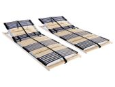 Slatted Bed Bases 2 pcs with 42 Slats 7 Zones 90x200 cm