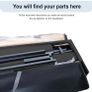 King Bed Frame, Dark Grey, Upholstered Wooden Slat Bed Frame with Headboard Image 4