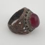 Ancient Brass Red CZ Ring  Rustic Collectible Jewellery Image 4