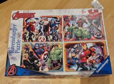 Set of 4 x 100 piece Superhero jigsaws