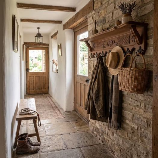 Very nice old hand carved coatrack with shelf.