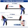 WORKPRO 4-Piece Clamps for Woodworking, 6-Inch x2 & 4.5-Inch x2, One-Handed Clamp/Spreader, Wood Clamps Set, Light-Duty Quick-Change F Clamp 50/150LBS Image 3