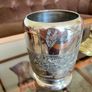 Antique Late Victorian Heavy Silver Plate Dragonfly Posy Motif Vase or Cup Image 8