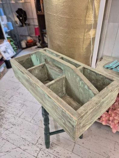 Vintage solid wood Tidy trough caddy