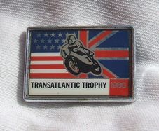 TRANSATLANTIC TROPHY 1980 (Anglo-American Match Motorcycle Races) - a rare badge