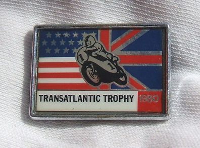 TRANSATLANTIC TROPHY 1980 (Anglo-American Match Motorcycle Races) - a rare badge