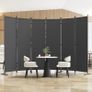 6-Panel 6 ft Tall Indoor Folding Room Divider, Portable Privacy Screen, Freestanding Partition Separator, Temporary Wall Separation for Bedroom, Office, 120" W X 71" H, Dark Grey Image 3