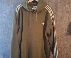 adidas Olive Green Trefoil 3 Stripes Hoodie XXL