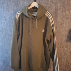adidas Olive Green Trefoil 3 Stripes Hoodie XXL