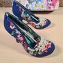 Womens Irregular Choice Blue Floral Pearly Girly High Heels Court Shoes Bridal Wedding  Size Uk 5 Eu 38 Boxed Image 6
